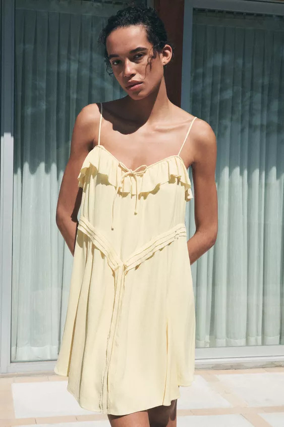 ZW COLLECTION SHORT DRESS WITH RUFFLES | Zara US