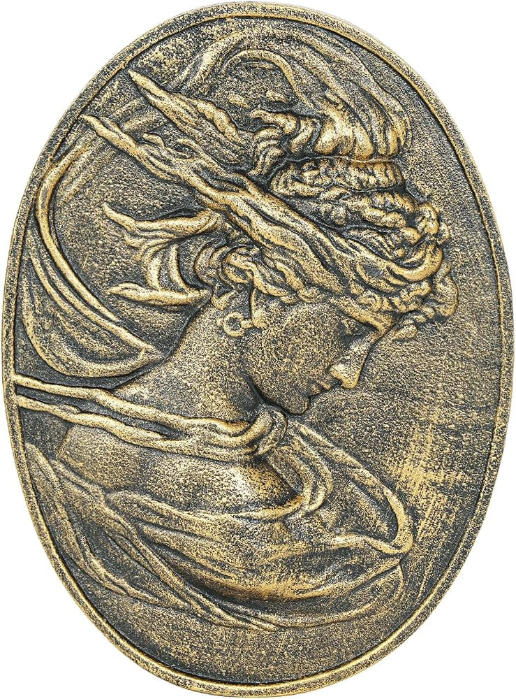 Sungmor Gold Cast Iron Wall Decor,Oval-shaped Classical Lady Relief Plaque | Amazon (US)