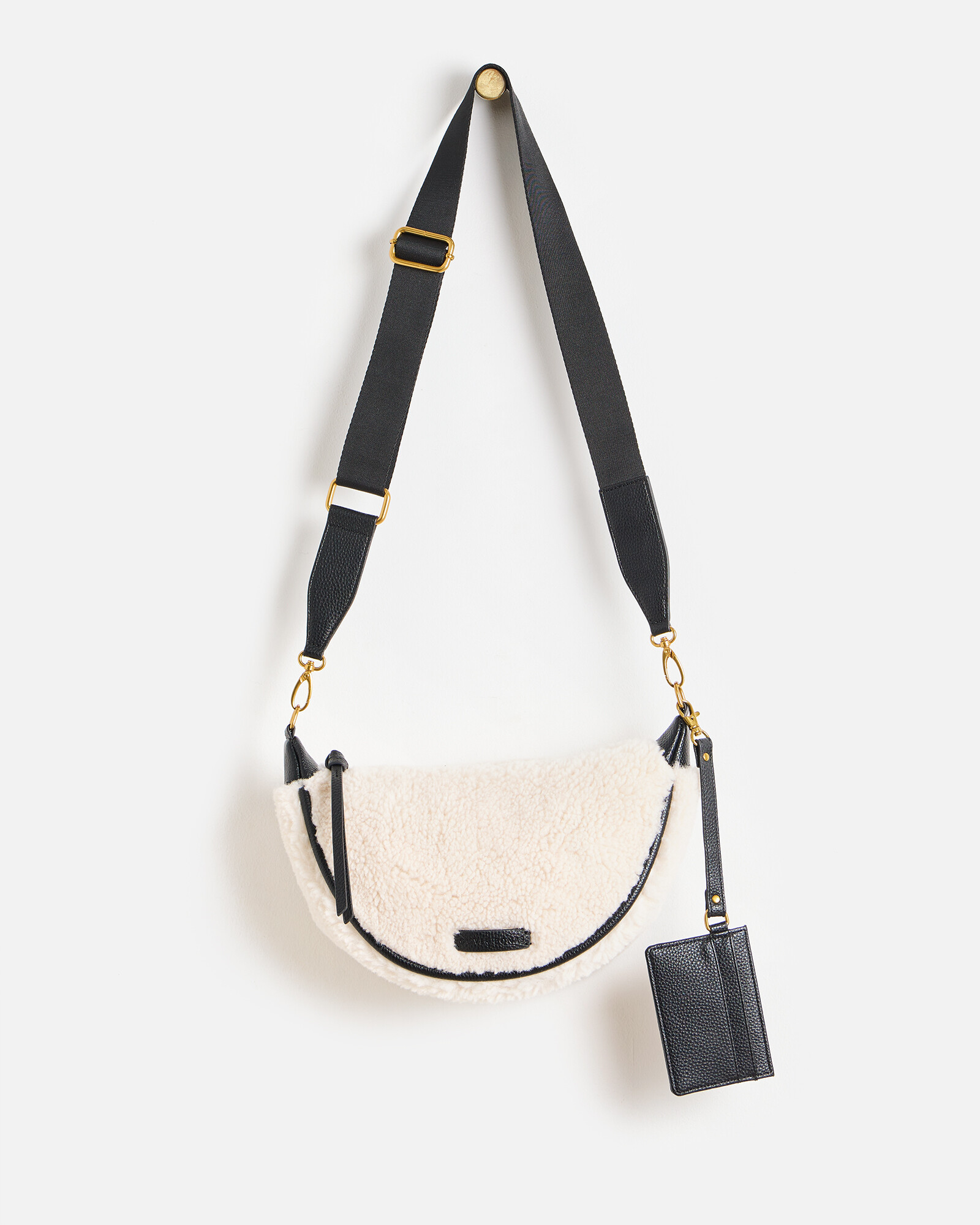 Betty Cream Faux Shearling Crossbody Belt Bag | Oliver Bonas | Oliver Bonas (Global)