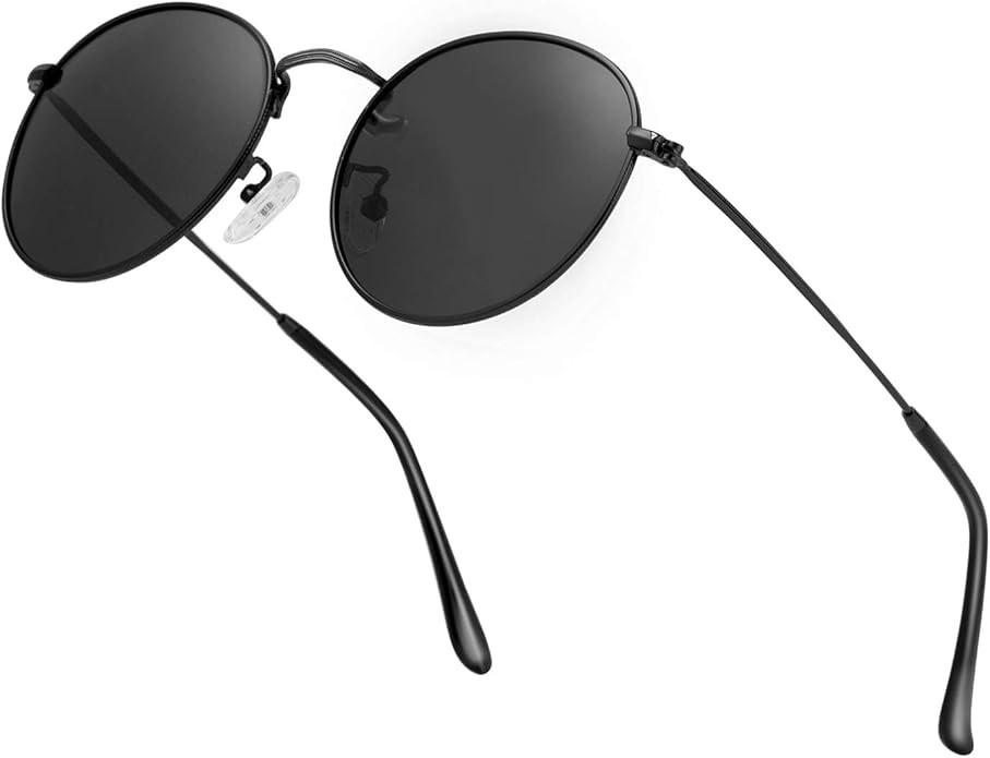 Small Round Polarized Sunglasses Retro Men Women Mirrored Lens Metal Frame Circle Sun Glasses Sha... | Amazon (US)
