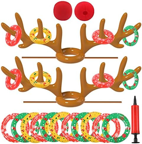 Christmas Games Decorations, Inflatable Reindeer Antler Ring Toss Game, Stocking Stuffers for Men... | Amazon (US)
