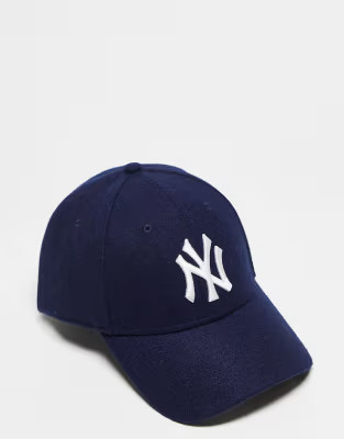 New Era 9Forty NY Yankees melton wool unisex cap in navy | ASOS (Global)
