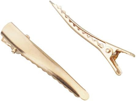 ALLinONE Metal Gold Color Single Prong Alligator Hair Clip for DIY Craft Women Girl Hair Decorati... | Amazon (US)
