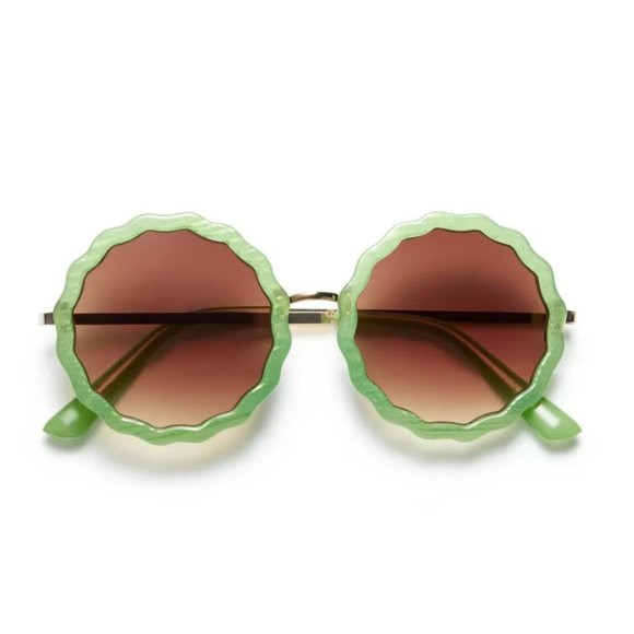 NWT Women's Round Scallop Edge Sunglasses - Agua Bendita x Target Olive | Poshmark