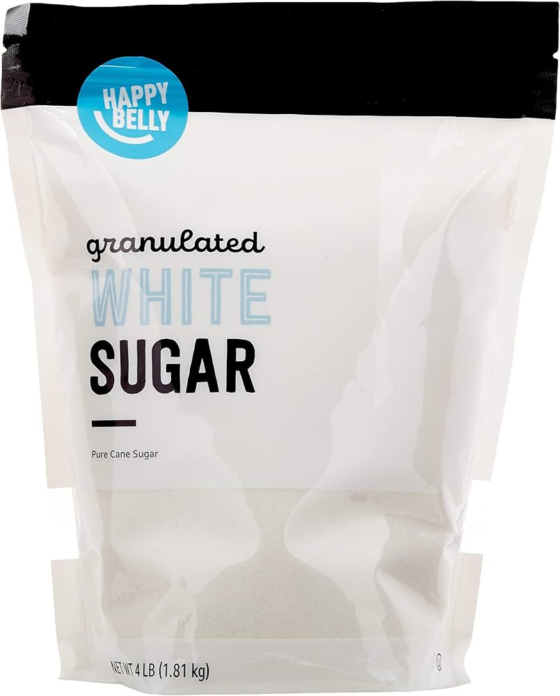 Amazon Brand - Happy Belly White Pure Cane Sugar Granulated, 4 pound (Pack of 1) | Amazon (US)