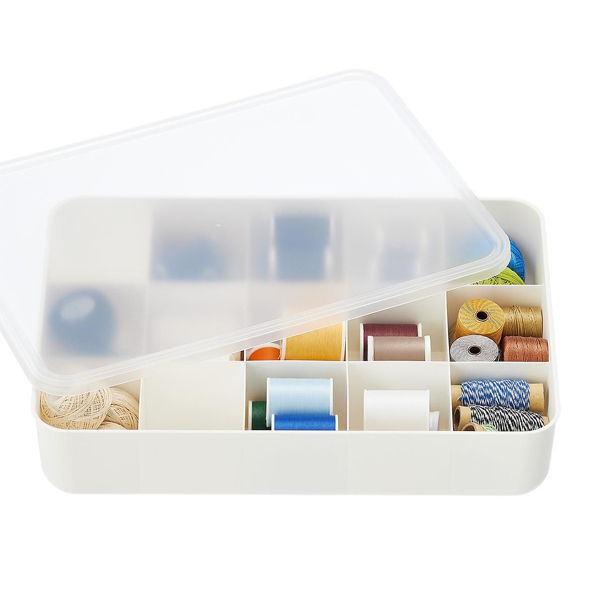 Short Medium All-In Modular Divided 15 Box White | The Container Store