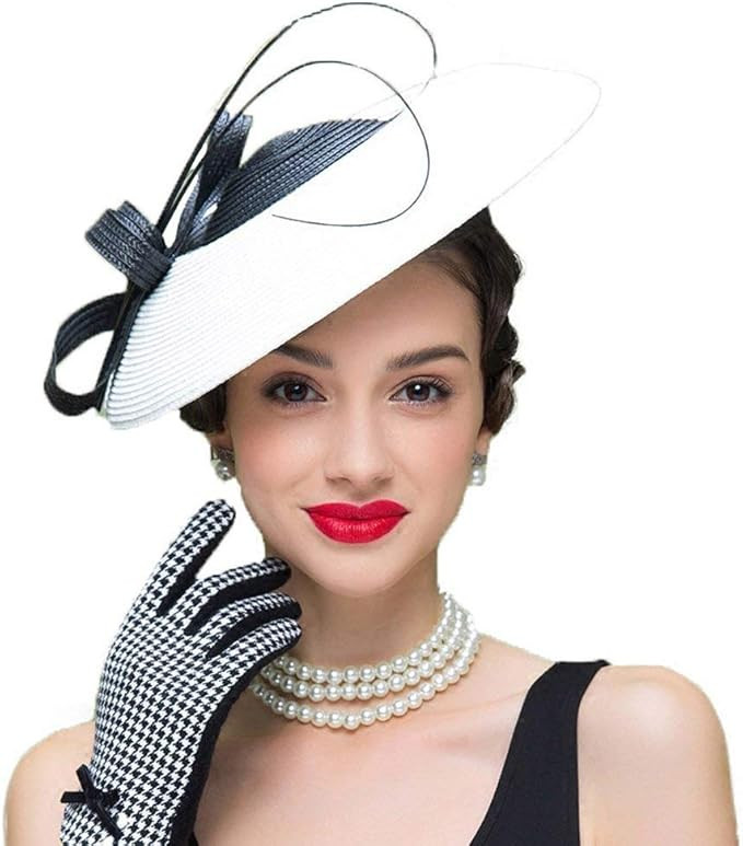 FADVES Fascinators Pillbox Hat Weddings Women Straw Fedora Vintage Sinamay Base Hats Black at Ama... | Amazon (US)