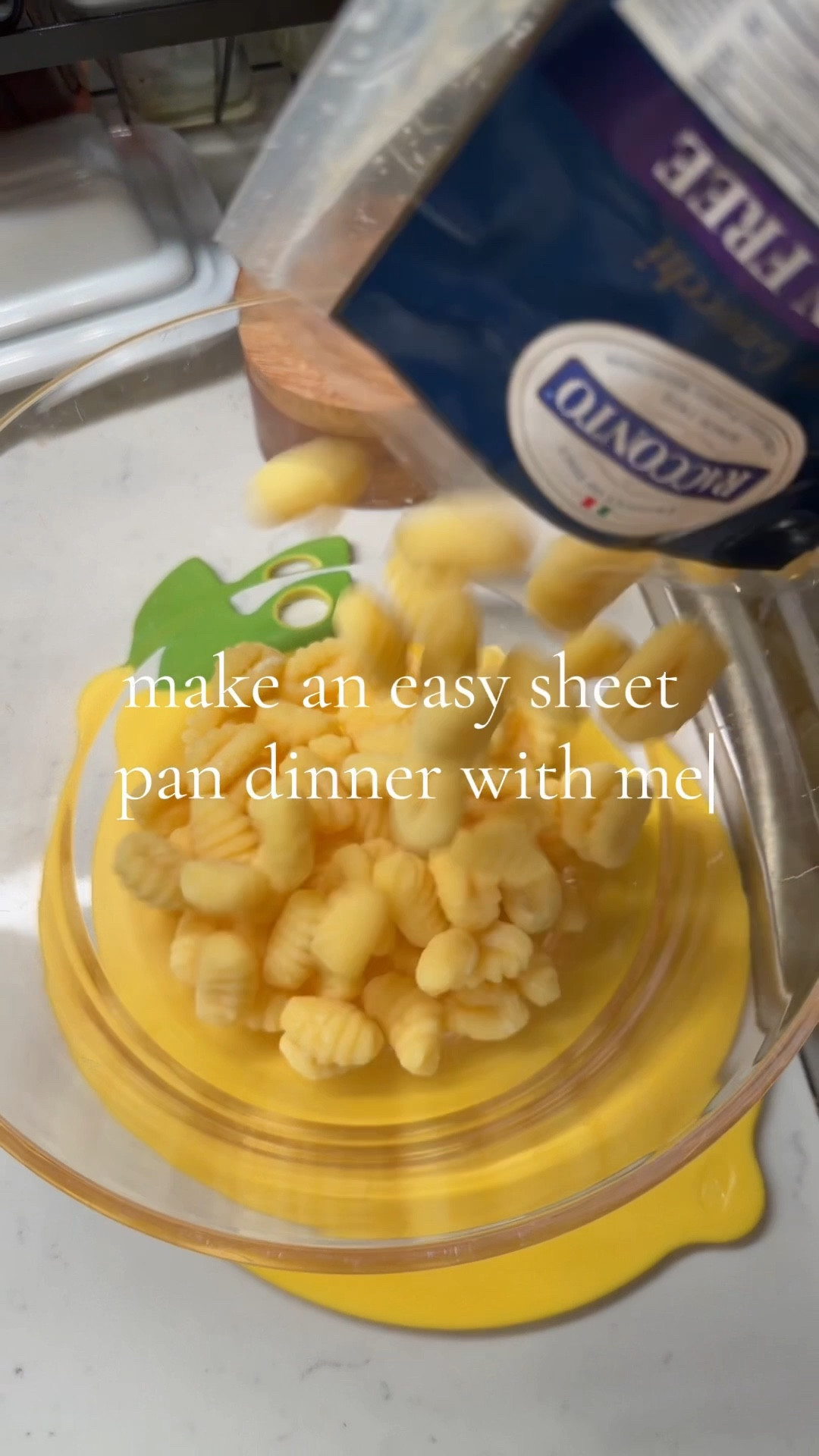 Super easy weeknight dinner! 🍽️ 

Ingredients:

1 (12- to 18-ounce) package shelf-stable potato gnocchi
1 large head broccoli (~1 pound), florets cut into 1½- to 2-inch pieces, stems thinly sliced
¼ cup extra-virgin olive oil
1 head roasted garlic
6 garlic cloves, finely grated
½ teaspoon salt, or to taste
½ teaspoon crushed red pepper flakes, or to taste
½ teaspoon black pepper, or to taste
1 pound hot or sweet Italian sausage, casings removed (see note)
¼ cup grated Parmesan, plus more for serving
¾ teaspoon mixed mixed Italian herbs, or to taste
1½ tablespoons lemon juice, plus more to taste

Steps:

Heat the oven to 425℉/218℃.
Lightly grease a sheet pan or line it with parchment paper.
Toss the gnocchi, broccoli, olive oil and garlic together in a large bowl until well coated, then season with salt, black pepper, and crushed red pepper and toss again.
Spread into an even layer on the prepared sheet pan.
Pinch off pieces of the sausage that are roughly the size of the gnocchi and scatter them over top of the gnocchi layer.
Roast until the sausage and broccoli are golden and crisp (~20-25 mins).
Add the roasted garlic, douse with lemon juice, and sprinkle in the Parmesan and herbs.
Stir until the cheese has melted.
Serve in bowls topped with additional Parmesan and red pepper flakes as desired.

#LTKmomlife #LTKHome #LTKfoodie