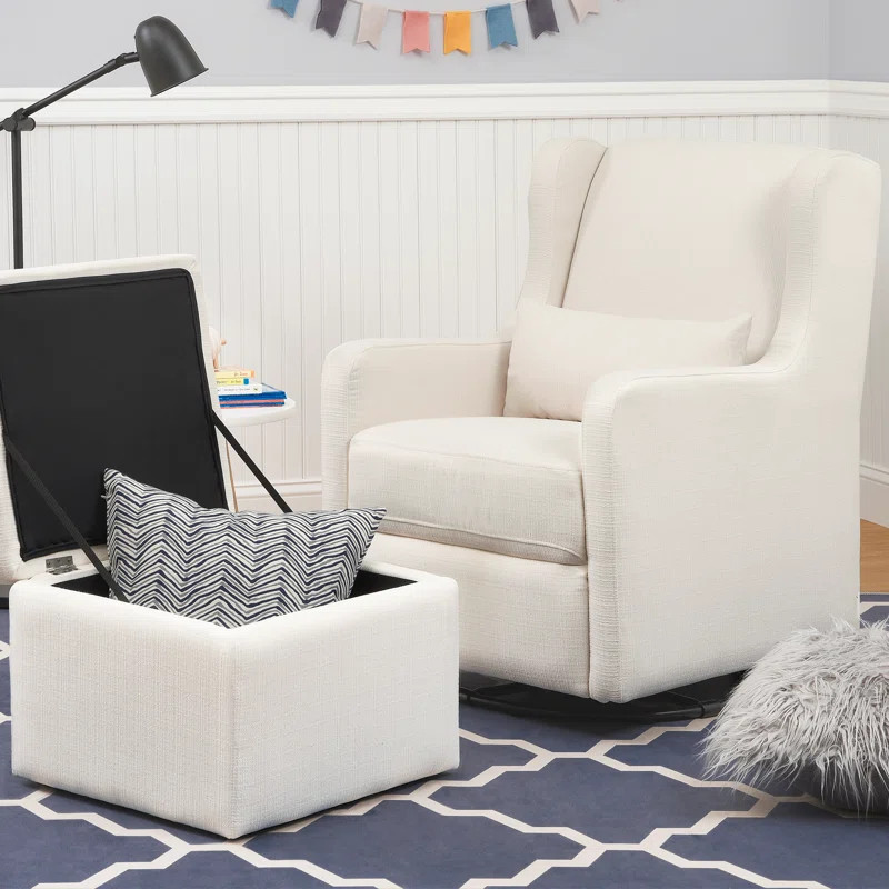 Adrian Swivel Glider with Storage Ottoman | Wayfair North America