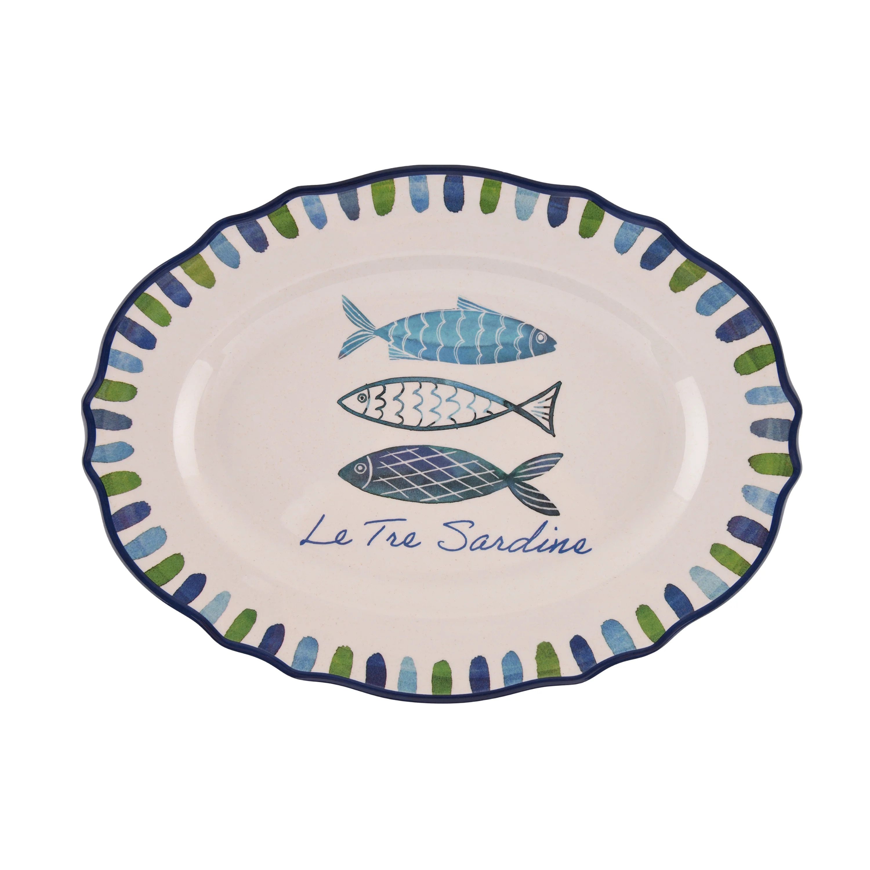 Beautiful 14" x 10.4" Bamboo Melamine Oval Medium Serve Platter, Multi-Color by Drew Barrymore | Walmart (US)