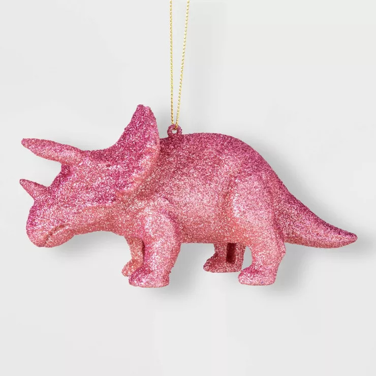 5" Glitter Triceratops Christmas Tree Ornament Pink - Wondershop™ | Target
