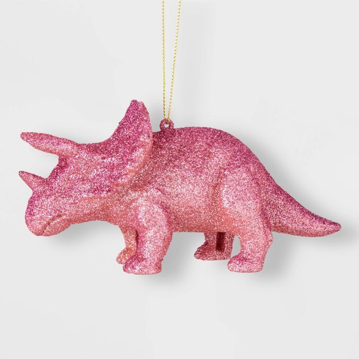 5&#34; Glitter Triceratops Christmas Tree Ornament Pink - Wondershop&#8482; | Target