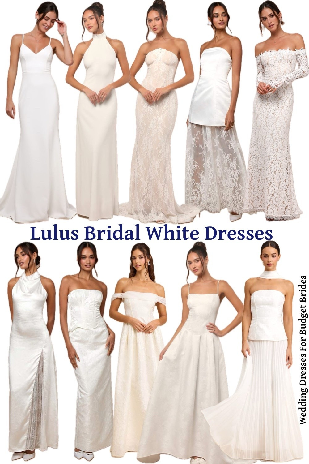 White maxi wedding dresses at Lulus under $160.

#LTKWedding #LTKSeasonal