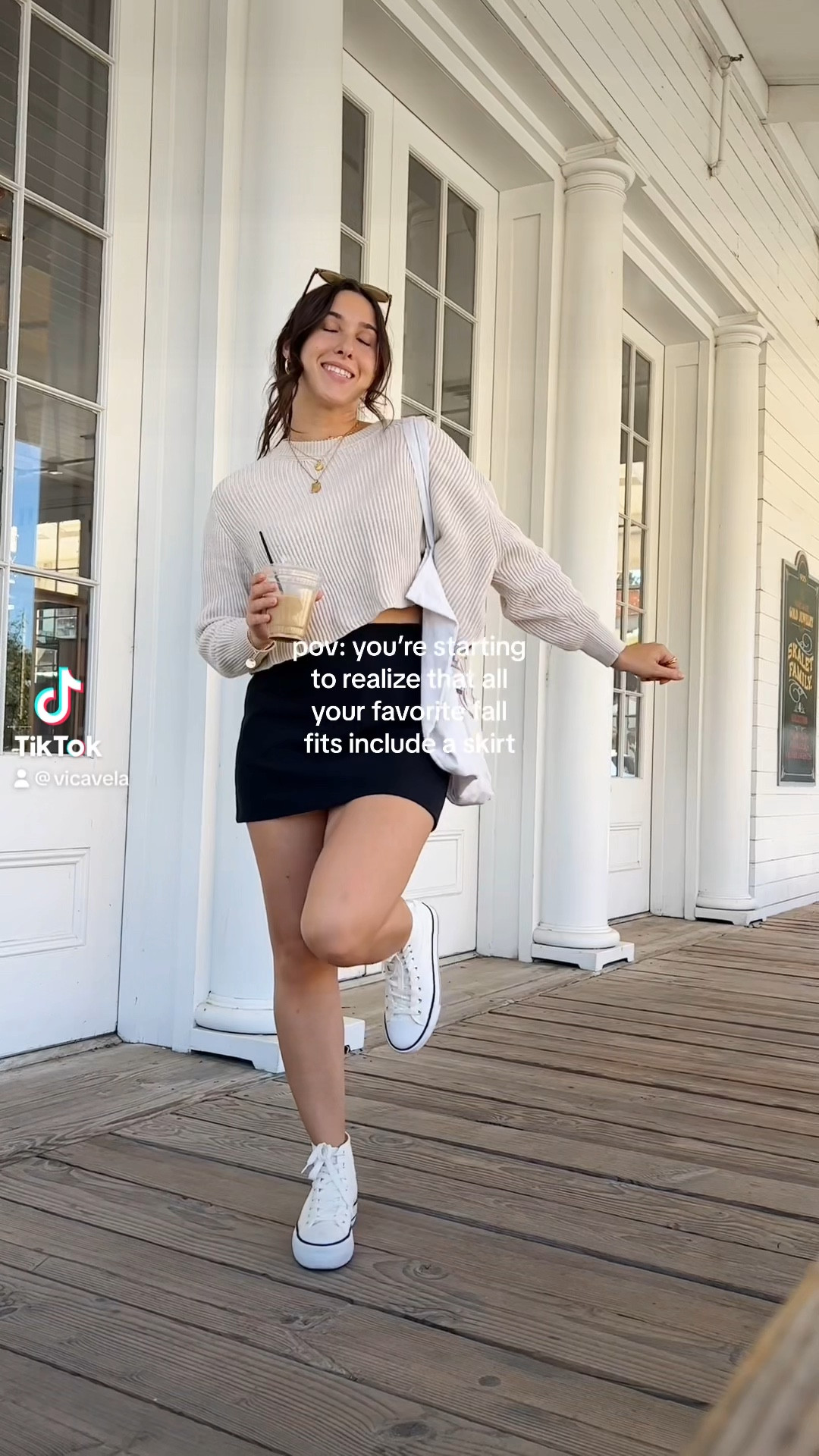 mini skirts for fall 🖤 | black mini skirt, fall basics, black skirt, black mini skirt, fall outfits, fall fashion, casual fall style, cozy style, cozy sweater, chic fall style, Pinterest style, dainty jewelry, gold jewelry, cream sweater, cozy sweater, knit sweater, converse outfit, converse high tops 

#LTKfindsunder50 #LTKstyletip #LTKover40