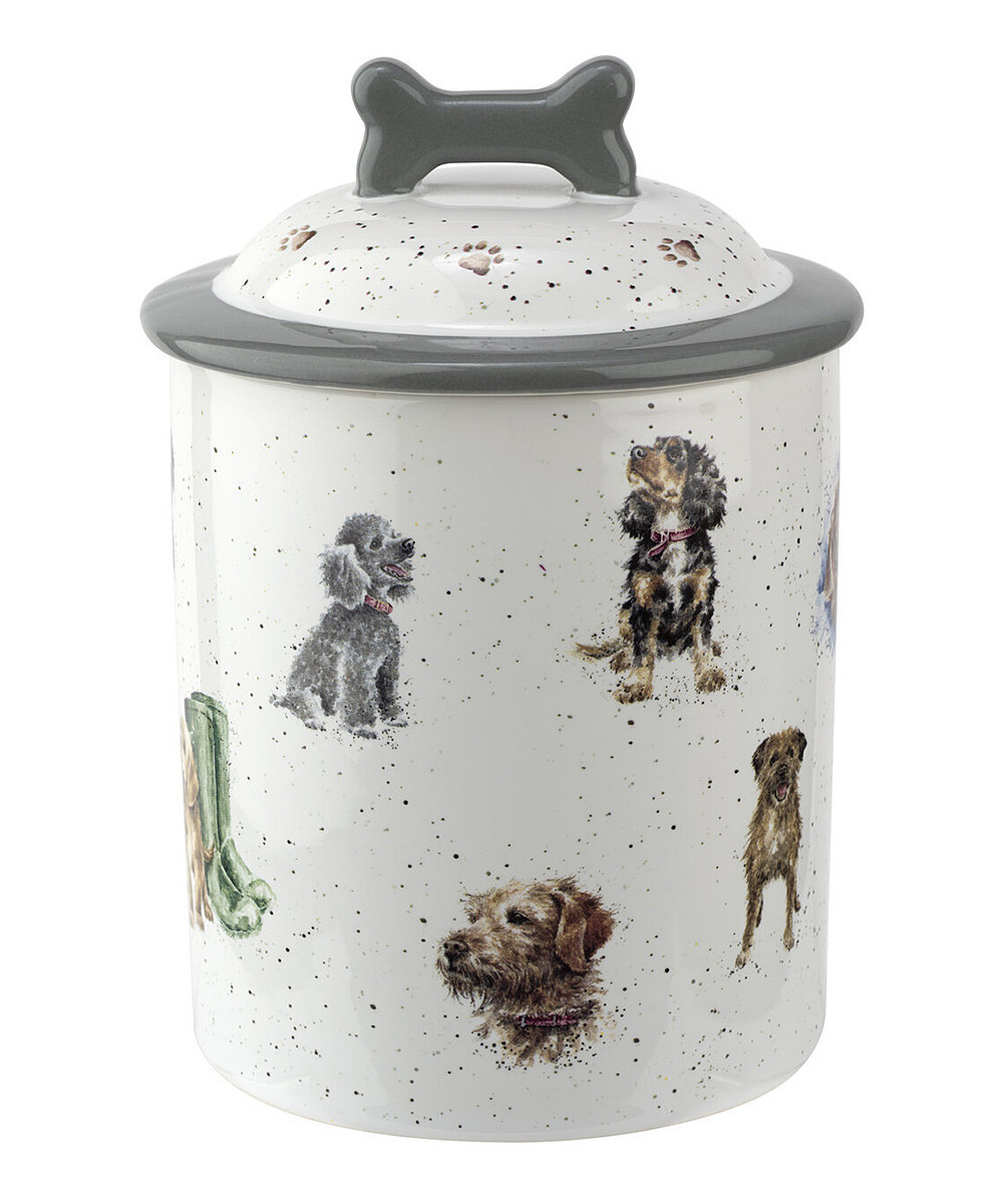Wrendale Designs by Hannah Dale Pet Treat Jars - White & Gray Assorted Dogs Treat Jar | Zulily