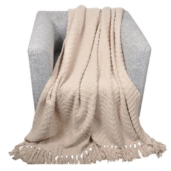 Mugsy Knit Zig Zag Textured Woven Throw | Wayfair North America