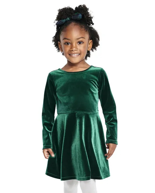 Baby And Toddler Girls Velour Cut Out Dress - spruceshad | The Children's Place
