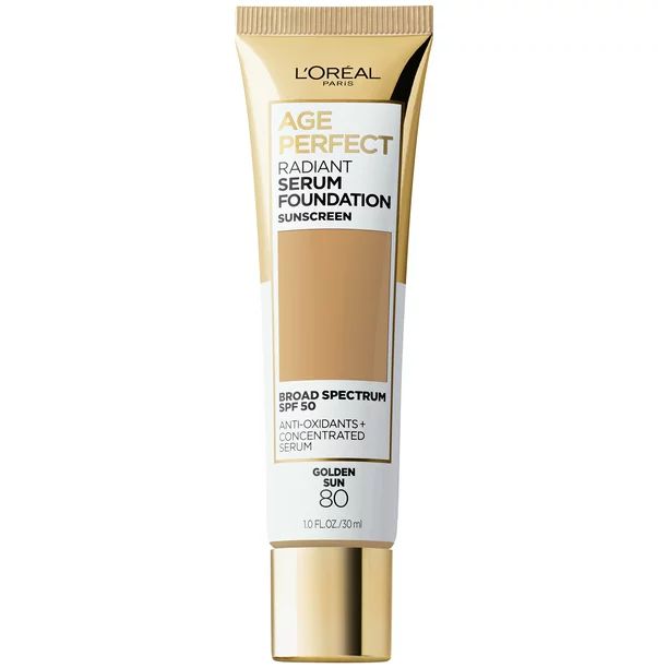 L'Oreal Paris Age Perfect Radiant Serum Foundation with SPF 50, Golden Sun, 1 fl. oz. | Walmart (US)