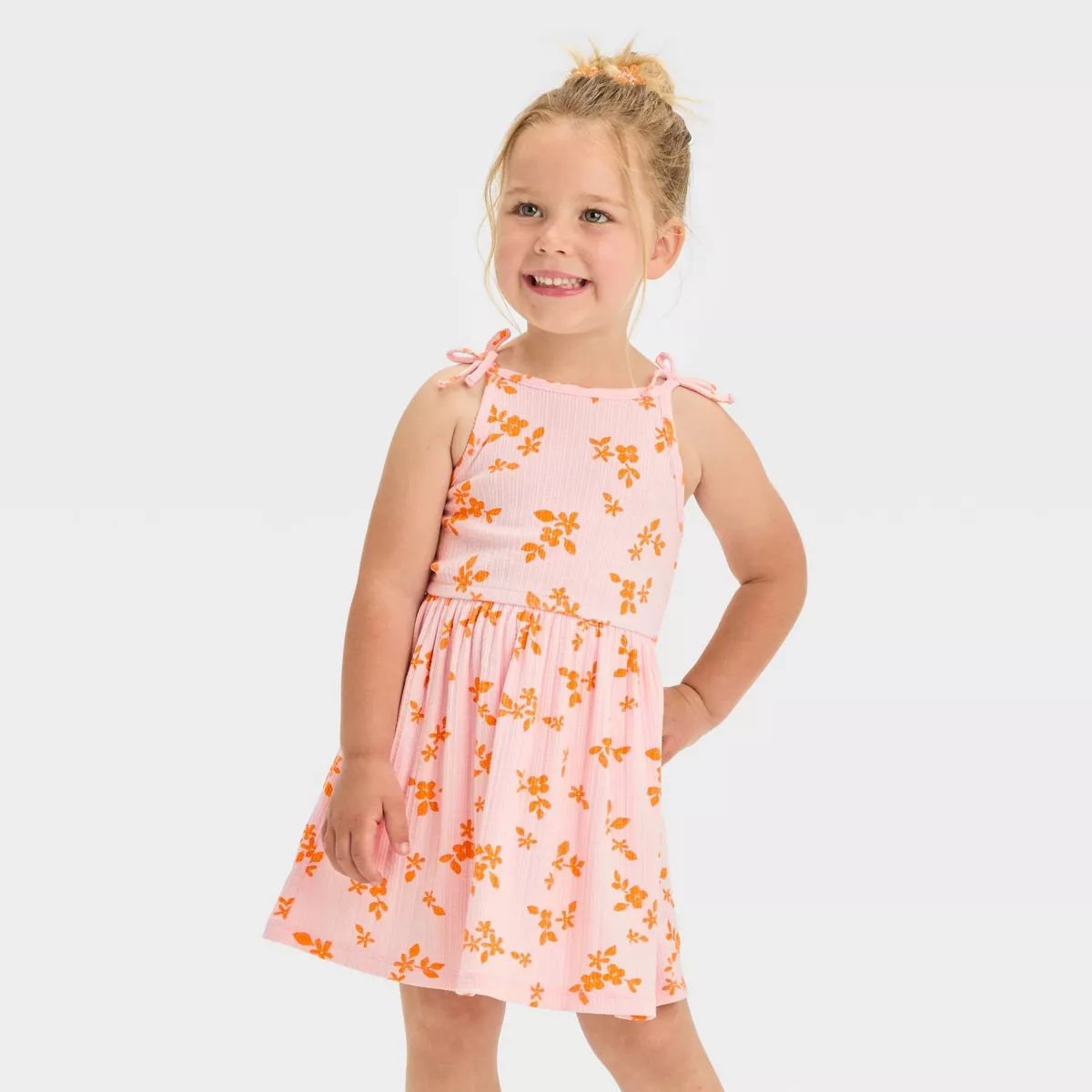 Toddler Girls' Floral Dress - Cat & Jack™ Light Pink | Target