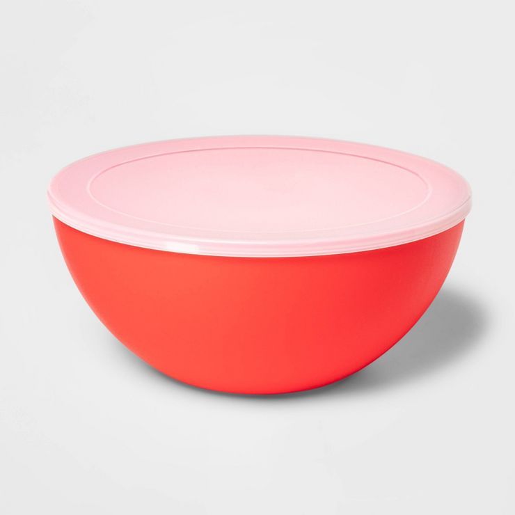 119oz Plastic Serving Bowl with Lid Red - Sun Squad™ | Target