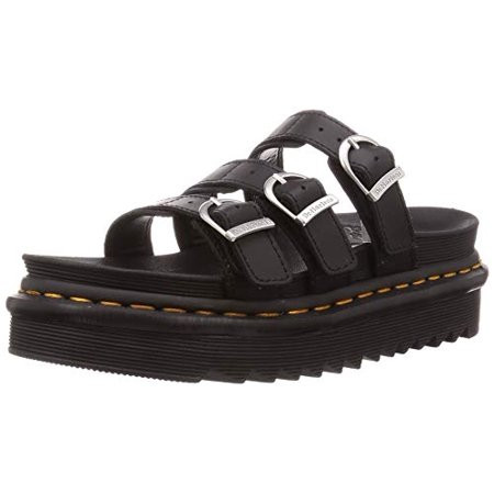 Dr. Martens Women s Slide Sandal Black Hydro Leather 8 | Walmart (US)