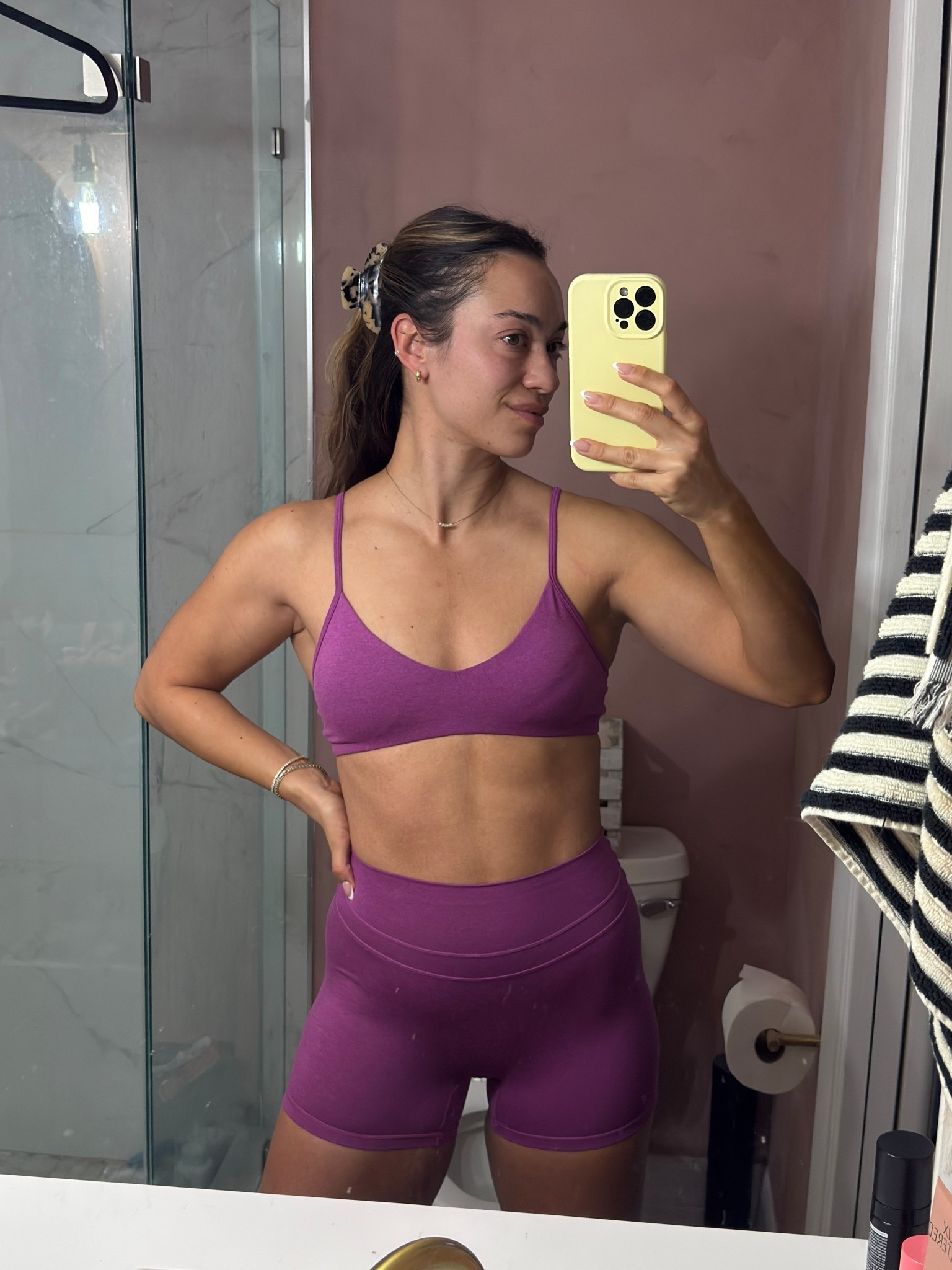 Have you guys seen the matching set girls never get tired videos?? I don’t live in Dallas but this is my formal application to be a hot pilates matching set girl 🫡

I’ve worn this workout set from Ptula active so many times and it’s definitely one of my favorites!! The material is very stretchy and comfortable for all types of workouts. Wearing size small in both sports bra and shorts 

#LTKfitnessgoals #LTKActive #LTKmorningroutine