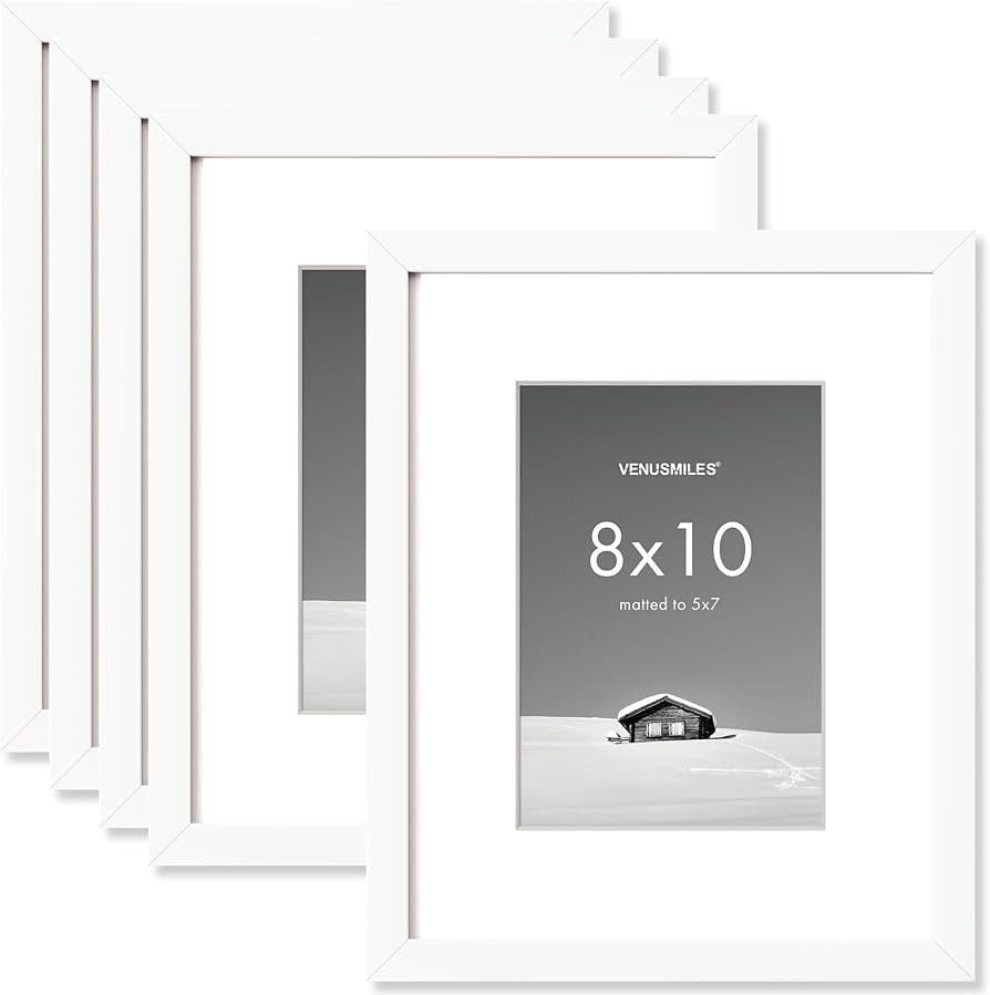8x10 inch Picture Frame, 8x10 Photo Frames with 5x7 Removable Mat - High Definition Plexiglass - ... | Amazon (US)