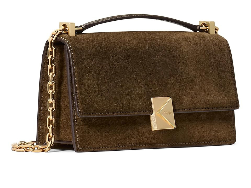 Kate Spade New York Deco Suede Mini Flap Chain Crossbody Wallet Women's Handbags Burnt Sage | Zappos