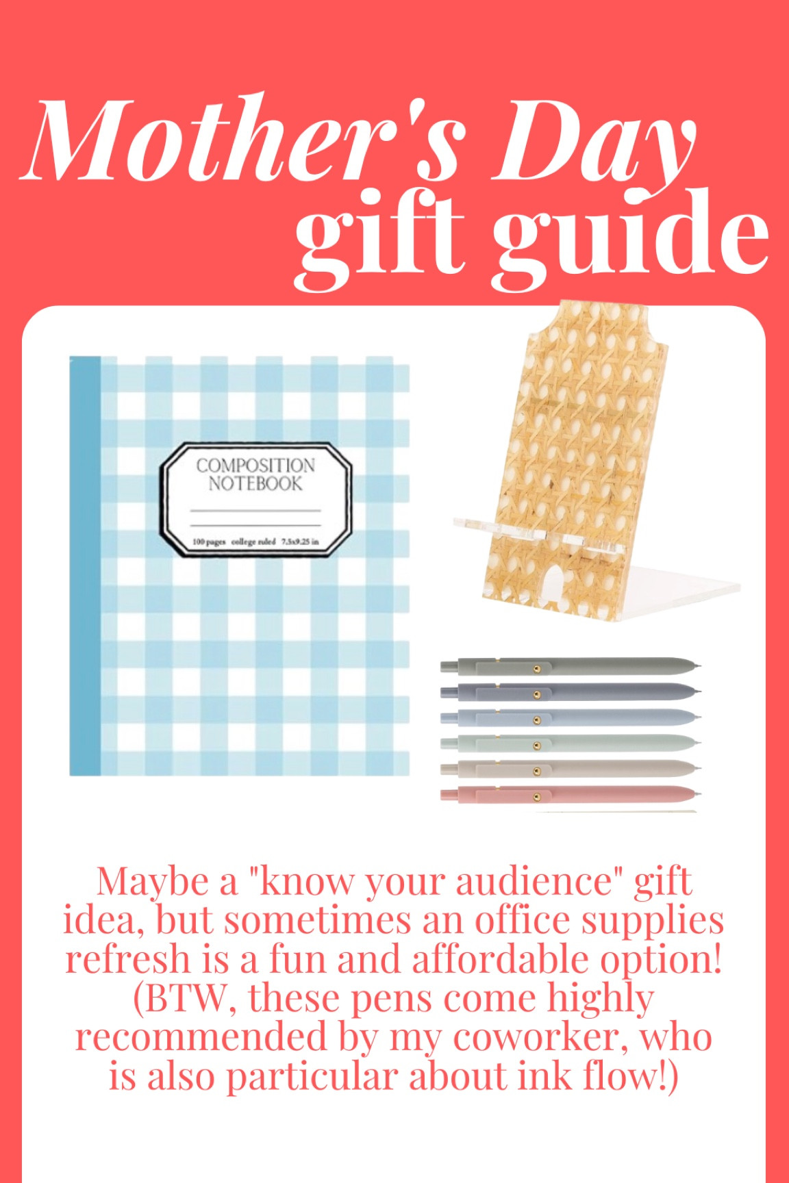 Office supplies refresh for Mother’s Day - phone holder, cute composition notebook and fun pens! 

#LTKhome #LTKfamily #LTKGiftGuide