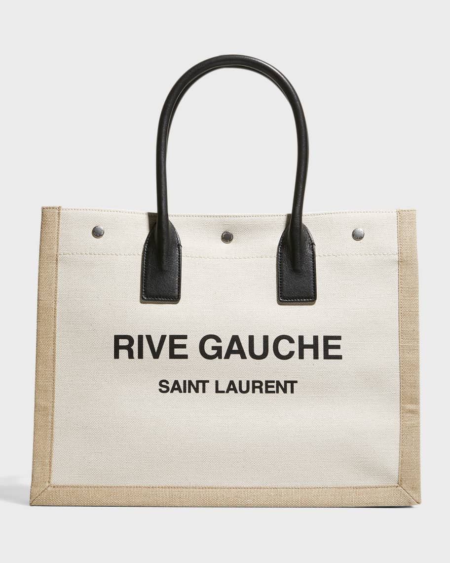 Saint Laurent Rive Gauche Small Canvas East-West Tote Bag | Neiman Marcus