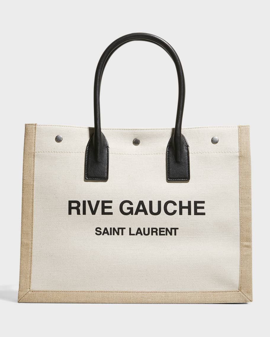 Saint Laurent Rive Gauche Small Tote Bag in Canvas | Neiman Marcus