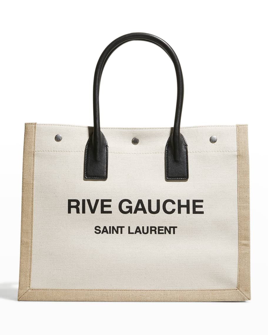 Saint Laurent Rive Gauche Small Canvas East-West Tote Bag | Neiman Marcus