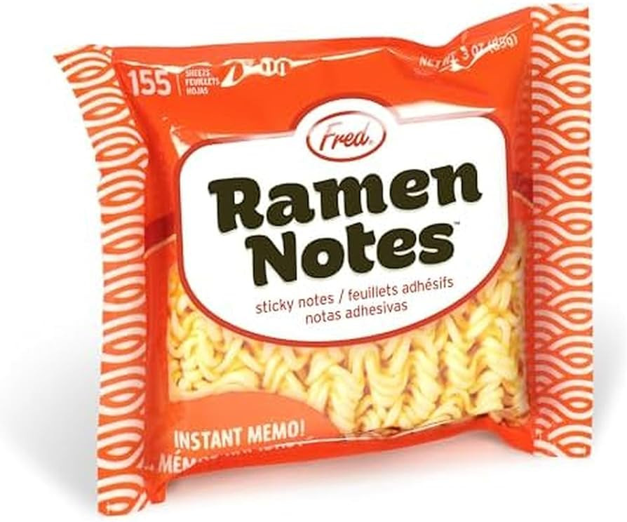Genuine Fred Ramen Notes Ramen Noodle Sticky Note Pad, 155 Sheets, 3.5 x 3 - Fun Gift for The Off... | Amazon (US)