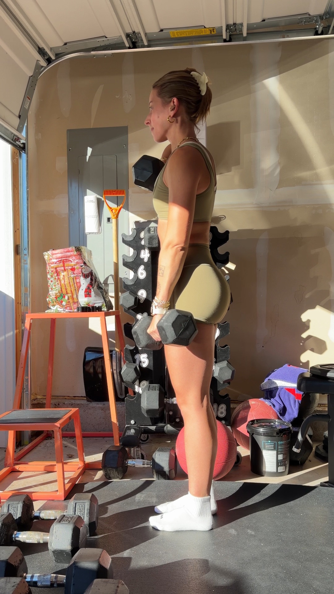 10/6/26 At-Home Morning Workout Fit 🤎 This morning’s at-home workout fit 💪🏼 Wearing an older SET ACTIVE biker short set (XS) + linking the exact pieces if they’re still available or similar options if not! Also linking my everyday workout staples — Garmin watch + Beats headphones that come with me for basically every workout lately 🎧🤎
