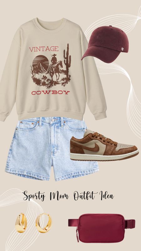 Casual and sporty spring mom outfit idea featuring the cutest western inspired crew neck sweatshirt  

#LTKSpringSale #LTKfindsunder100 #LTKMostLoved