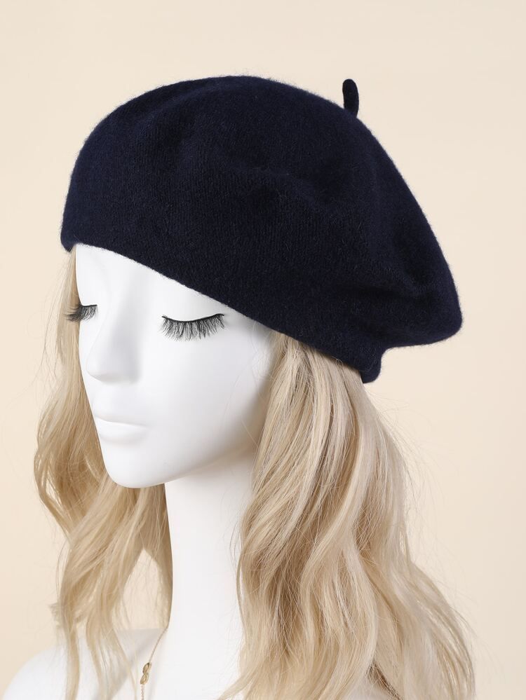 Wool-mix Solid Beret | SHEIN