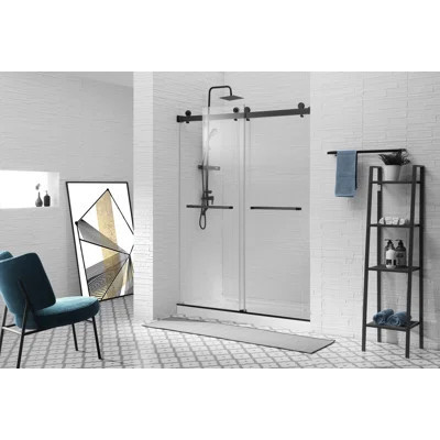 56"-60" W x 76" H Frameless Bypass Sliding Shower Door | Wayfair North America