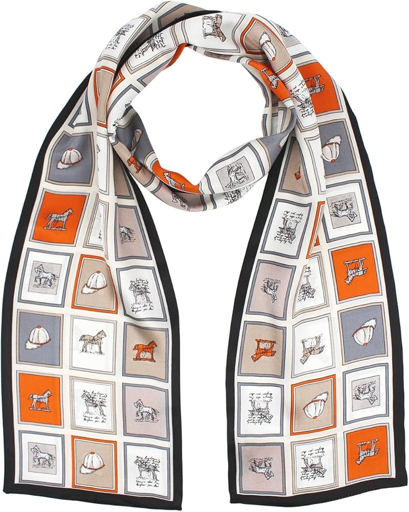 ANDANTINO 100% Silk Scarf for Women 58”*6.3” Long Shawls for Headscarf and Neck- Oblong Hair ... | Amazon (US)