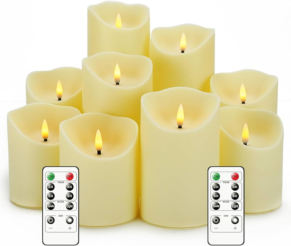 Flameless Candles with Remote, Battery Operated Flickering Flameless Candles, LED Candles with Ti... | Amazon (US)