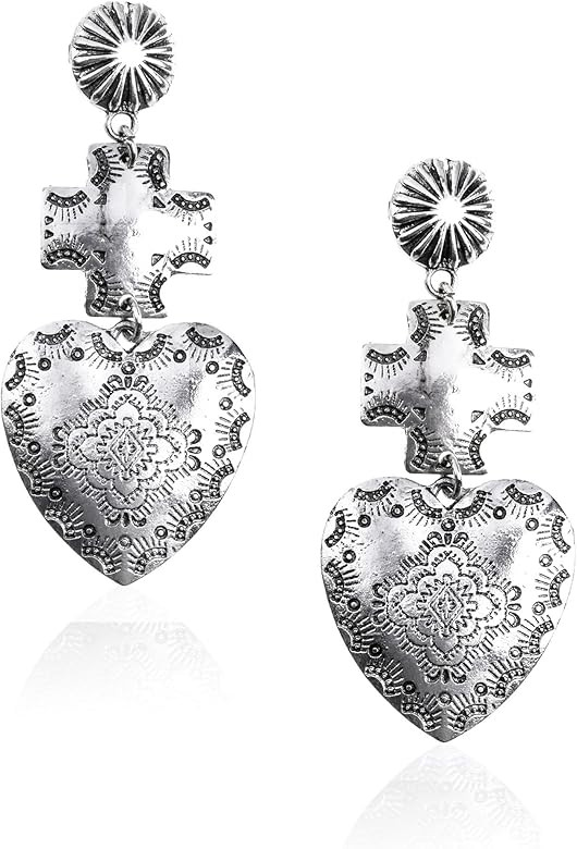 Rustic Couture's Western Earrings for Women Cowgirl Country Concho Dangling Western Statement Jew... | Amazon (US)