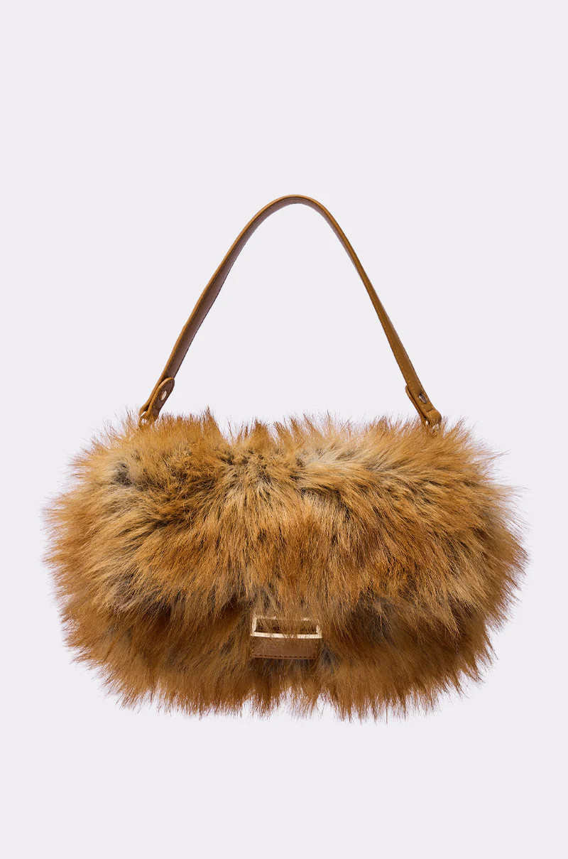 AKIRA Really Like That Faux Fur Purse | Brown | AKIRA