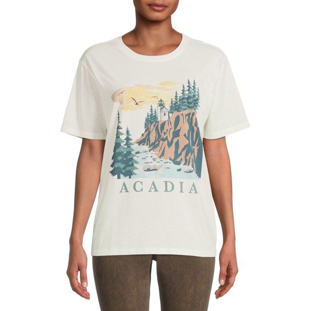 Time & Tru Women’s Arcadia Short Sleeve Graphic Tee - Walmart.com | Walmart (US)