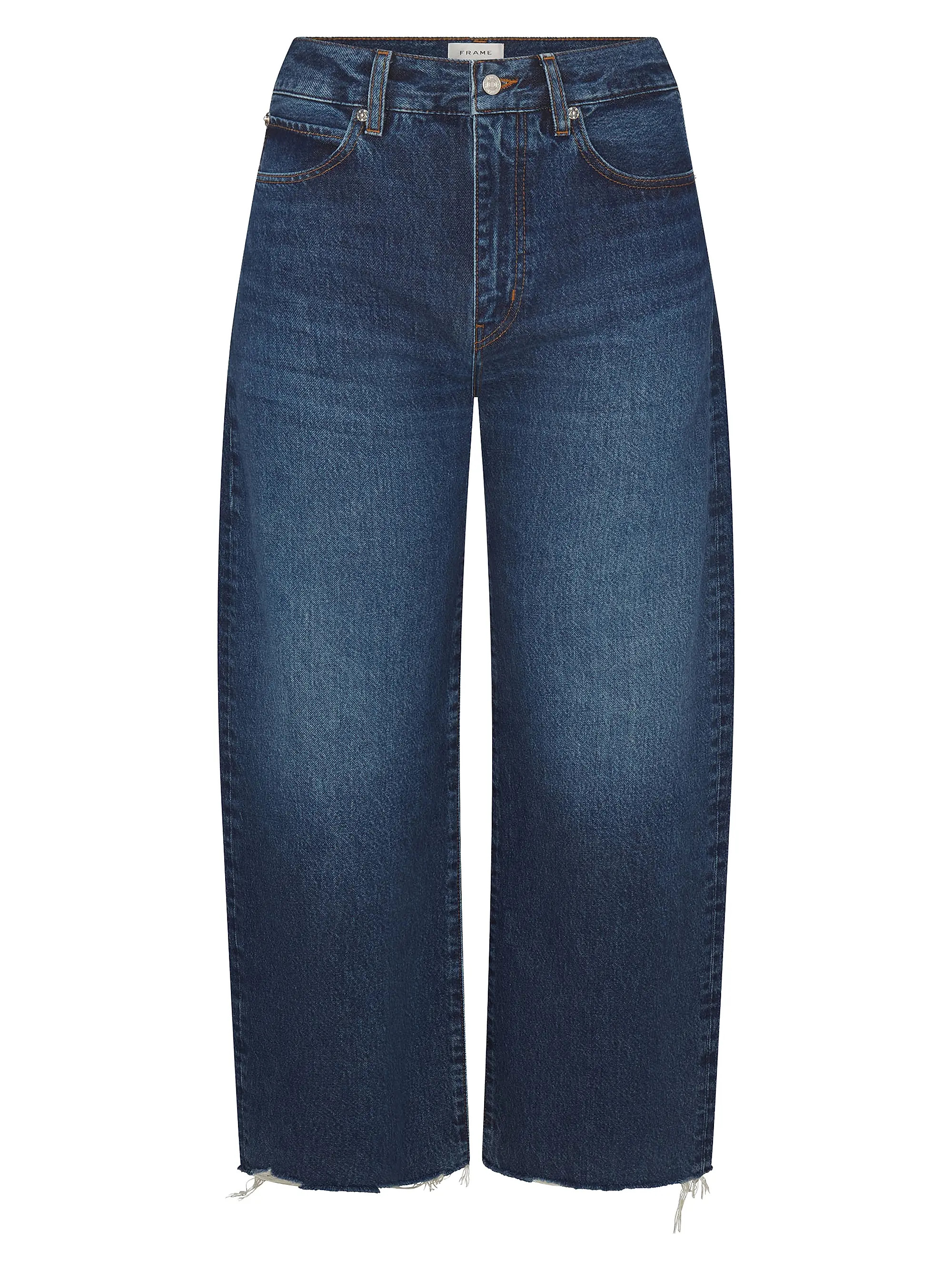 FRAME The Bow Barrel-Leg Jeans | Saks Fifth Avenue | Saks Fifth Avenue