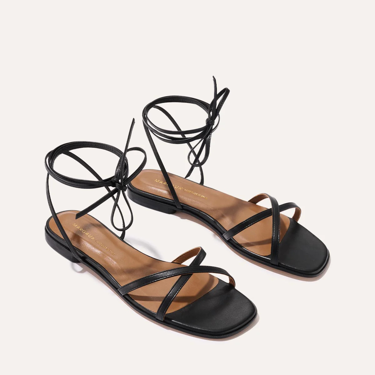 The Wrap Sandal - Black Nappa | Margaux