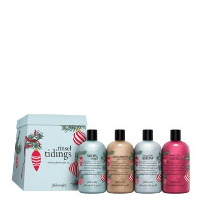 tinsel tidings shower gel set (a $88 value)
 

shampoo, shower gel & bubble bath | Philosophy