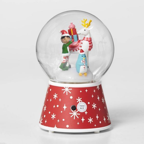 Animated Small Reindeer Snow Globe Red - Wondershop™ | Target