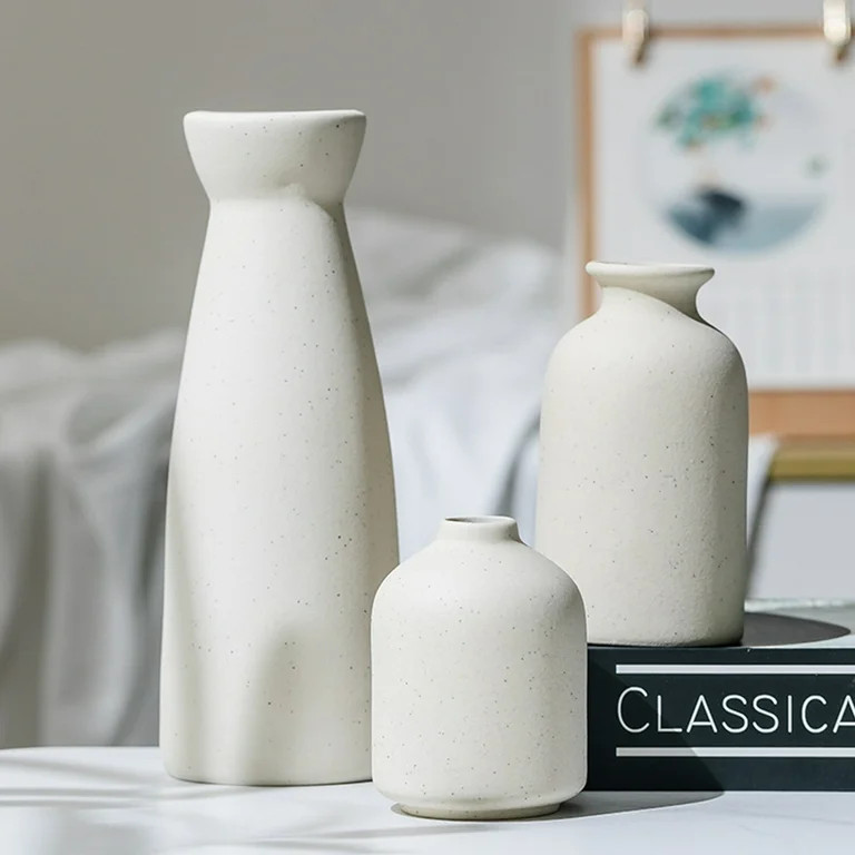 Wallfire Ceramic Vase,Small Vases for Decor,Set 3 Modern Boho Vases for Flower Pampas,Fit for Liv... | Walmart (US)