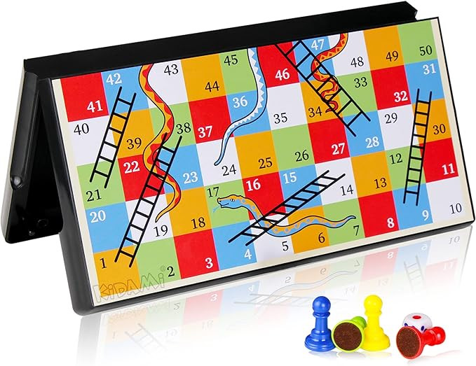 KIDAMI Magnetic Snakes and Ladders Game Set with Storage Box, Folding Design and Light-Weight, Gi... | Amazon (US)
