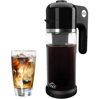 4-Cup Black Color Express Cold Brew Electric Coffee Maker With 4-Brew Strength Settings and Cleaning Cycle | The Home Depot