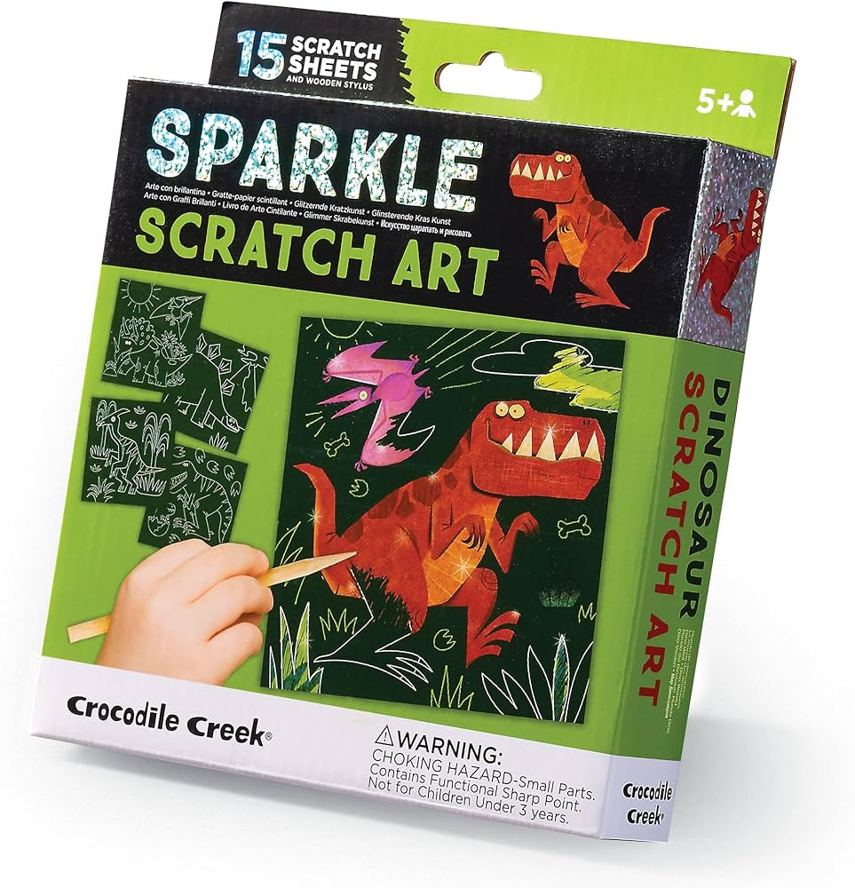 Crocodile Creek Dinosaur Sparkle Scratch Art 6 Piece Set, 1 EA | Amazon (US)